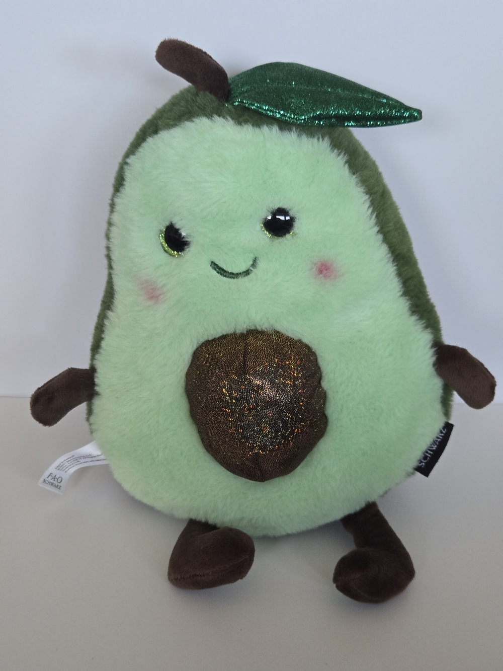 FAO Schwarz Avocado Plush Stuffed Animal Green/Brown Small 12" PA-18741
